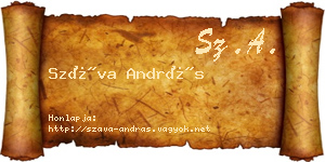 Száva András névjegykártya