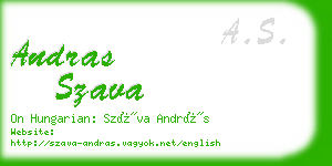 andras szava business card